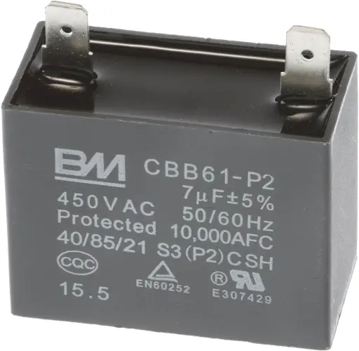 [#G996977] Condensateur 7uF CBB61 450Vac - cosse 6.3mm