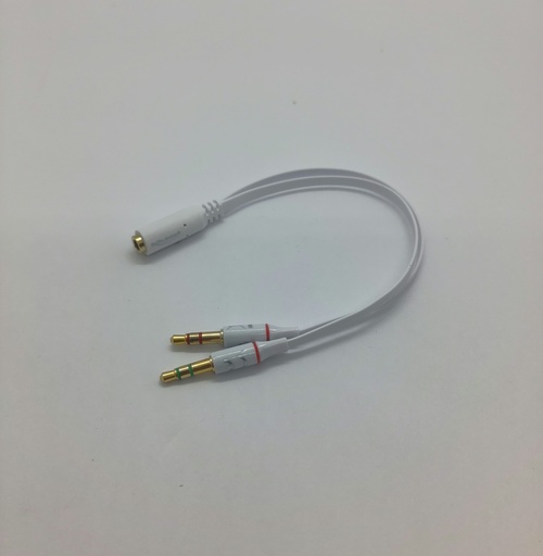 [#H423390] Adaptateur - mini câble (20) fiche jack 3.5mm 2x mâle (3pin) / 1x femelle (4pin)