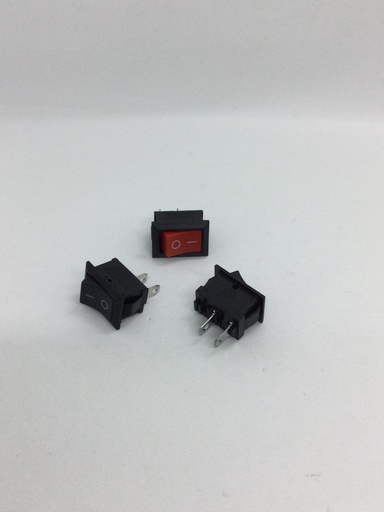 Interrupteur on/off - noir/rouge - (21x15mm) 2 pins - 6A(max.) - 250V - KCD101