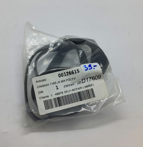 [#F80368] Courroie Poly V (rainure) 1163 J4 x 9.4mm - Universel