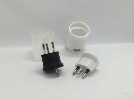 Adaptateur fixe CH vers Euro - Universel - Phase/Neutre/Terre