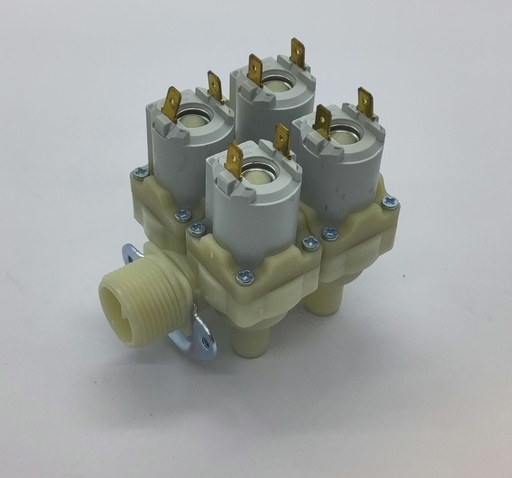 Electrovanne 4 voies - ø13mm -  3/4" - 90° -  230V - Universel