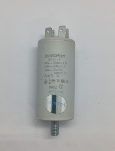 Condensateur DomoPart (vissé) - ø34 x 70mm - 5uF - 450Vac - Universel