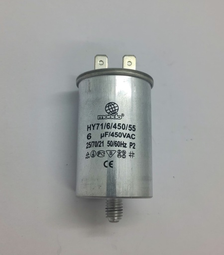 Condensateur Mondo (vissé) - ø35 x 58mm - 6uF - 450Vac - Universel