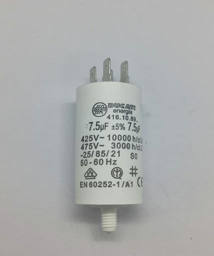[#2078192] Condensateur 7.5uF Hoover Ducati (vissé) 450Vac
